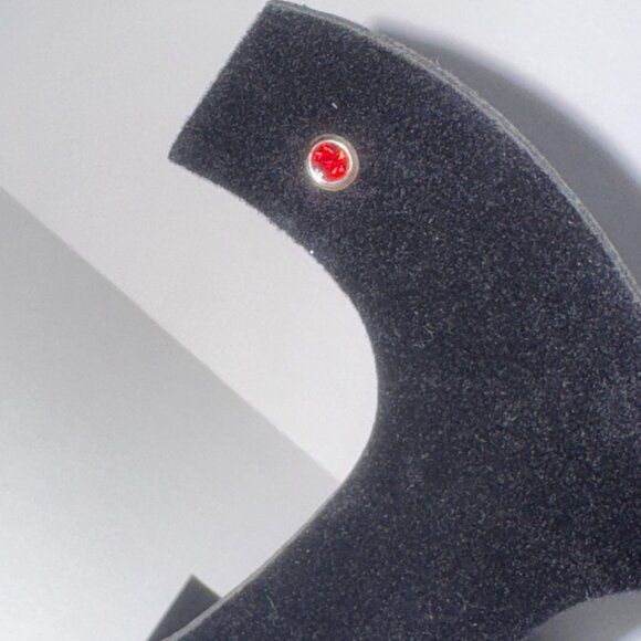 5 Mm Round Ruby Red Cz And Sterling Post Earrings - Picture 5 of 15